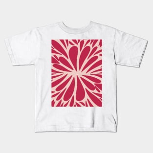 Retro abstract floral burst - viva magenta Kids T-Shirt